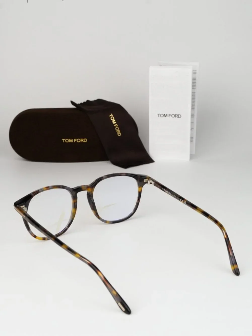 Tom Ford Women Eyeglasses Coloured Havana Square FT5832-B 055 NEW AUTHENTIC
